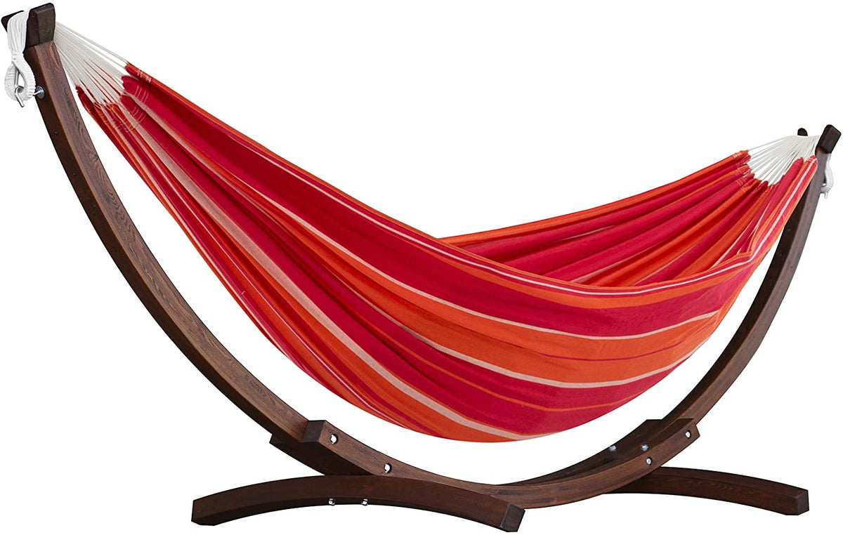 Double Cotton Hammock with Solid Pine Stand 260cm (FSC Certified)