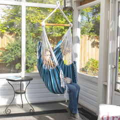 Brazilian Hammock Swing Chair in Blue Lagoon