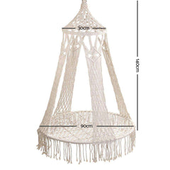 Cream Boho Cotton-Blend Hammock Swing Chair - JUST Hammocks