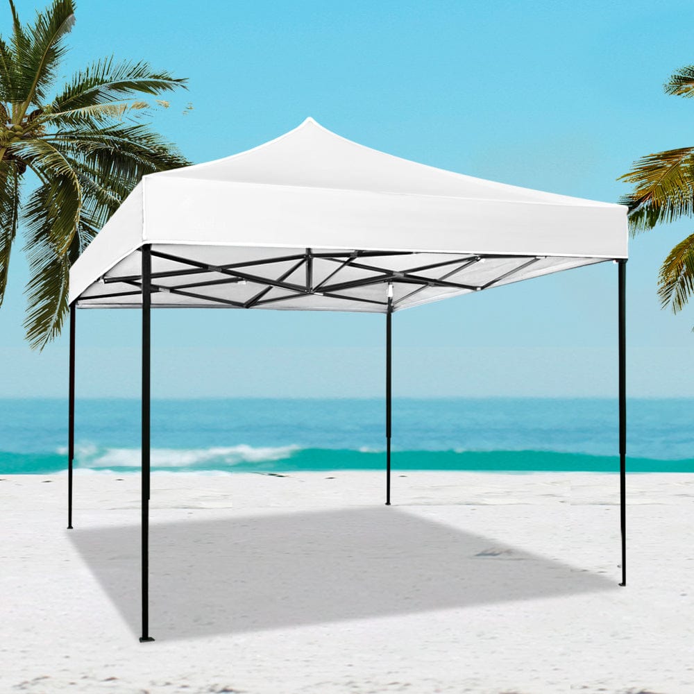 Instahut Gazebo Pop Up Marquee 3x3 Outdoor Tent Folding Wedding Gazebos White