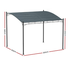 Instahut Gazebo 3m Party Marquee Outdoor Wedding Tent Iron Art Canopy Grey