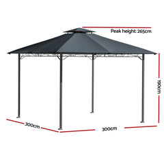 Instahut Gazebo 3x3 Party Marquee Outdoor Wedding Party Tent Iron Art Canopy