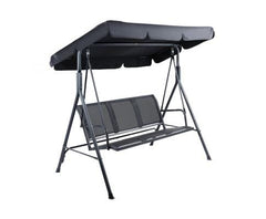 Swing Chair Outdoor Furniture Hanging Chairs Hammock 3 Seater Canopy Garden Bench Seat Patio Gardeon Lounger Cushion Backyard Park Black