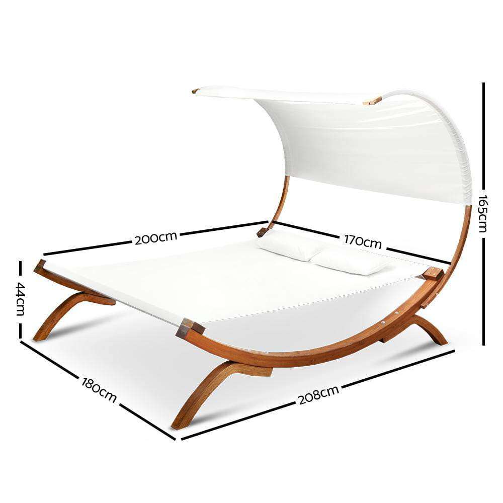 Double Free Standing Hammock Bed with Wooden Stand - JUST Hammocks