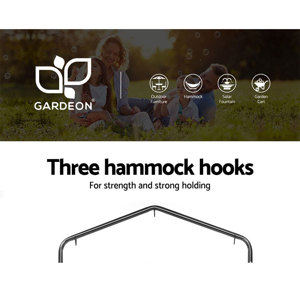 Gardeon Outdoor Hammock Chair with Stand Cotton Swing Relax Hanging 124CM Grey