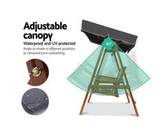 Gardeon Swing Chair Wooden Garden Bench Canopy 2 Seater Outdoor Furniture