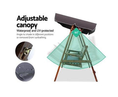 Gardeon Wooden Swing Chair Garden Bench Canopy 3 Seater Outdoor Furniture