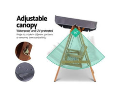 Gardeon Wooden Swing Chair Garden Bench Canopy 3 Seater Outdoor Furniture