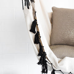Cream Swing Chair with Black Rope - JUST Hammocks