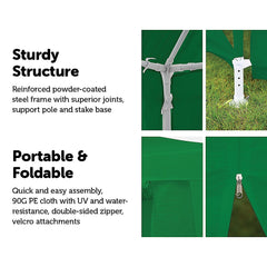 3x3m Gazebo Outdoor Marquee Tent Canopy Green