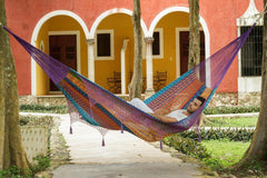 Deluxe Outdoor Cotton Mexican Hammock  in Colorina Colour - JUST Hammocks