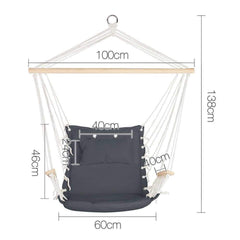 Gardeon Hammock Hanging Swing Chair - Grey - JUST Hammocks