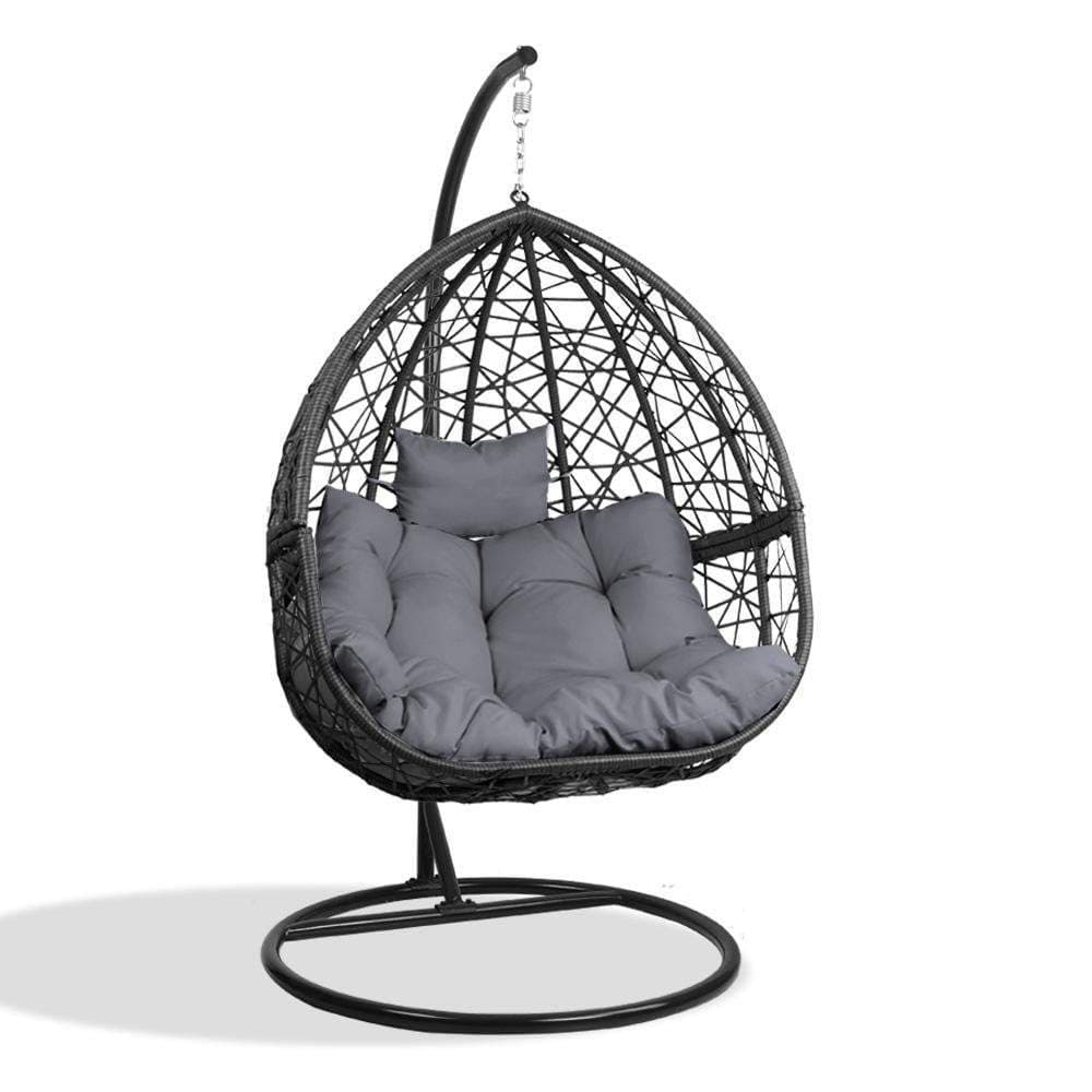 Gardeon Outdoor Hanging Swing Chair - Black - JUST Hammocks
