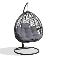Gardeon Outdoor Hanging Swing Chair - Black - JUST Hammocks
