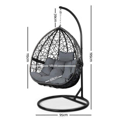 Gardeon Outdoor Hanging Swing Chair - Black - JUST Hammocks