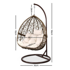 Gardeon Outdoor Hanging Swing Chair - Brown - JUST Hammocks