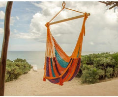 Extra Large Mexican Hammock Chair in Outdoor Cotton Colour Alegra - JUST Hammocks