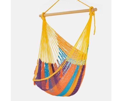 Extra Large Mexican Hammock Chair in Outdoor Cotton Colour Alegra - JUST Hammocks