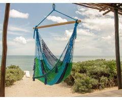 Extra Large Mexican Hammock Chair in Outdoor Cotton Colour Caribe - JUST Hammocks
