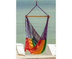 Extra Large Mexican Hammock Chair in Outdoor Cotton Colour Rainbow - JUST Hammocks