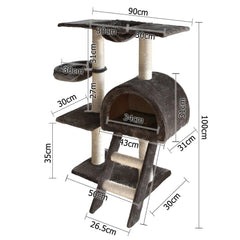 i.Pet 100cm Multi Level Cat Scratching Post - Grey - JUST Hammocks