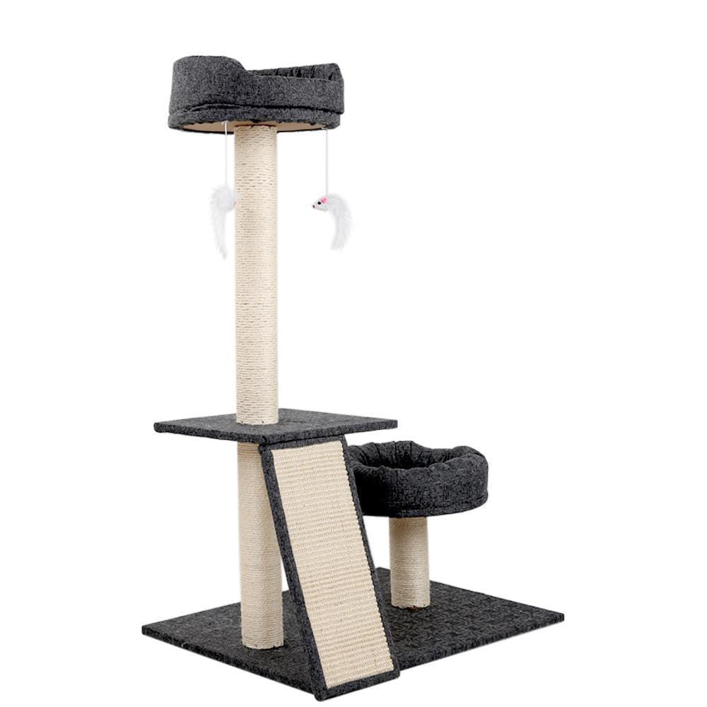 i.Pet 102cm Multi Level Cat Scratching Tree Post - Grey - JUST Hammocks