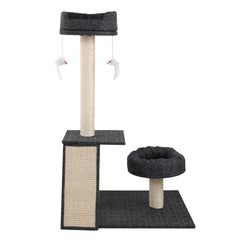 i.Pet 102cm Multi Level Cat Scratching Tree Post - Grey - JUST Hammocks