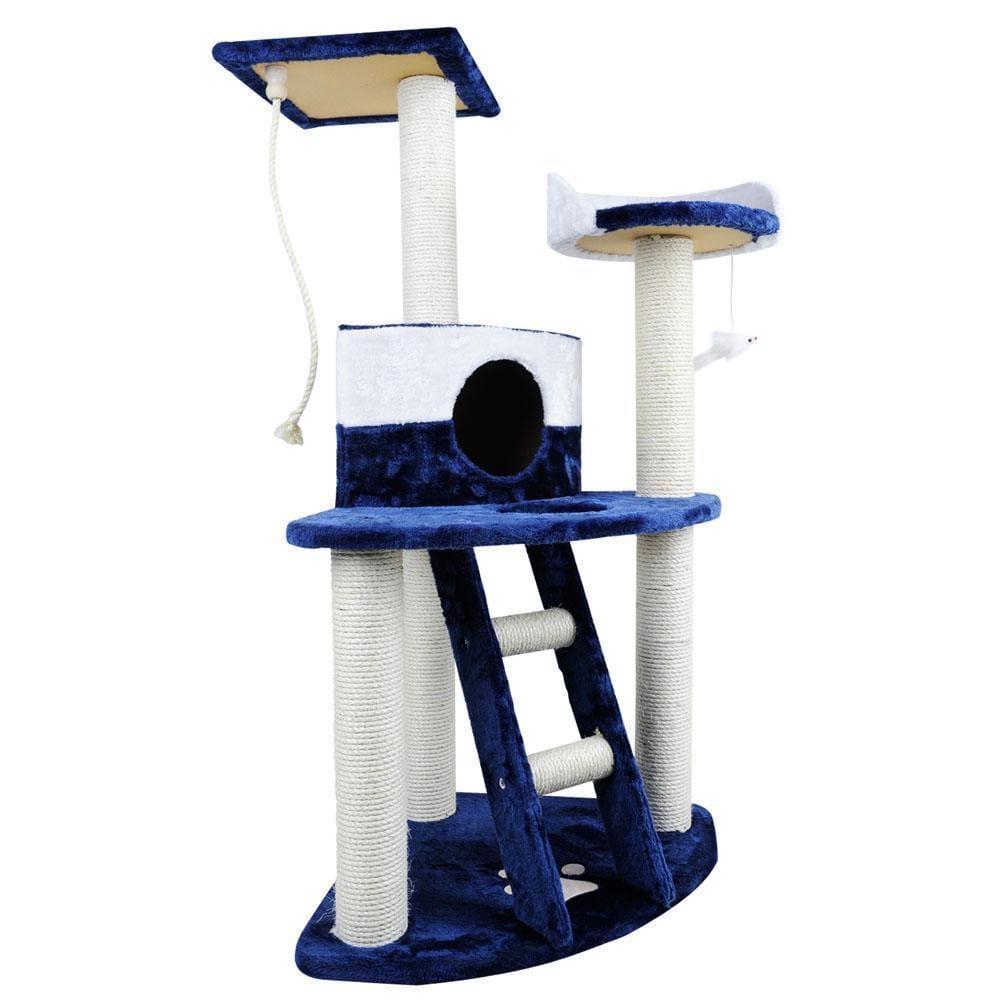 i.Pet 120cm Cat Scratching Tree - Blue & White - JUST Hammocks