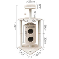 123cm Multi Level Cat Scratching Post - Beige - JUST Hammocks