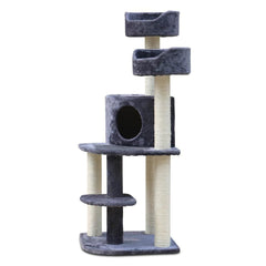 i.Pet 126cm Multi Level Cat Scratching Tree - Grey - JUST Hammocks