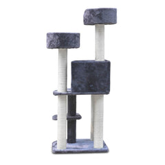 i.Pet 126cm Multi Level Cat Scratching Tree - Grey - JUST Hammocks