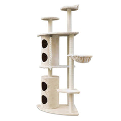 i.Pet Cat Tree Trees Scratching Post Scratcher Tower Condo House Furniture Wood Beige - JUST Hammocks