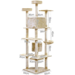 i.Pet 203cm Cat Scratching Post - Beige - JUST Hammocks