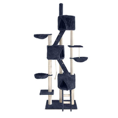 i.Pet 244cm Multi Level Cat Scratching Post Grey - JUST Hammocks