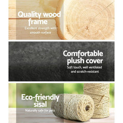 i.Pet 260cm Multi Level Cat Scratching Post - Grey - JUST Hammocks