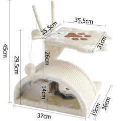 i.Pet 45cm Cat Scratching Tree - Beige - JUST Hammocks