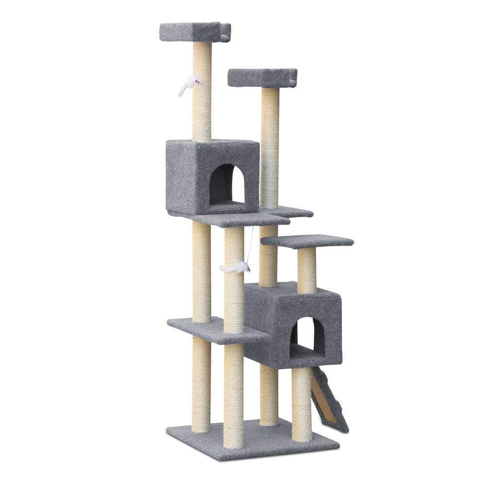 i.Pet 7 Level Cat Scratching Post - Grey - JUST Hammocks