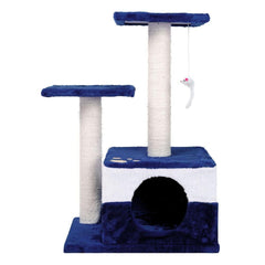 70cm Cat Scracthing Tree - Blue & white - JUST Hammocks