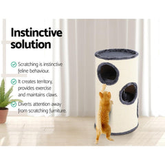i.Pet 70cm Cat Scratching Post - Grey & White - JUST Hammocks