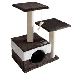 70cm Cat Scratching Tree Gym Post - White and Dark Grey - JUST Hammocks