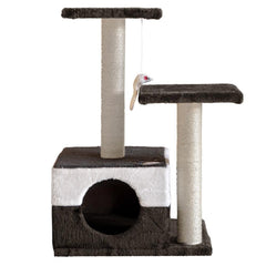 70cm Cat Scratching Tree Gym Post - White and Dark Grey - JUST Hammocks