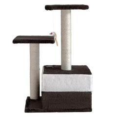 70cm Cat Scratching Tree Gym Post - White and Dark Grey - JUST Hammocks