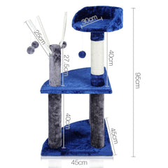 95cm Cat Scratching Post - Blue & Grey - JUST Hammocks