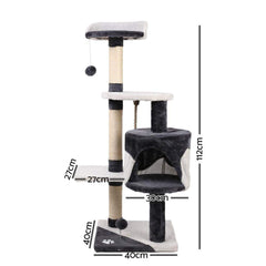 i.Pet Cat Scratcher Pole - White and Grey - JUST Hammocks