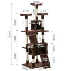 Cat Scratching Tree Post Sisal Pole 180cm Brown - JUST Hammocks