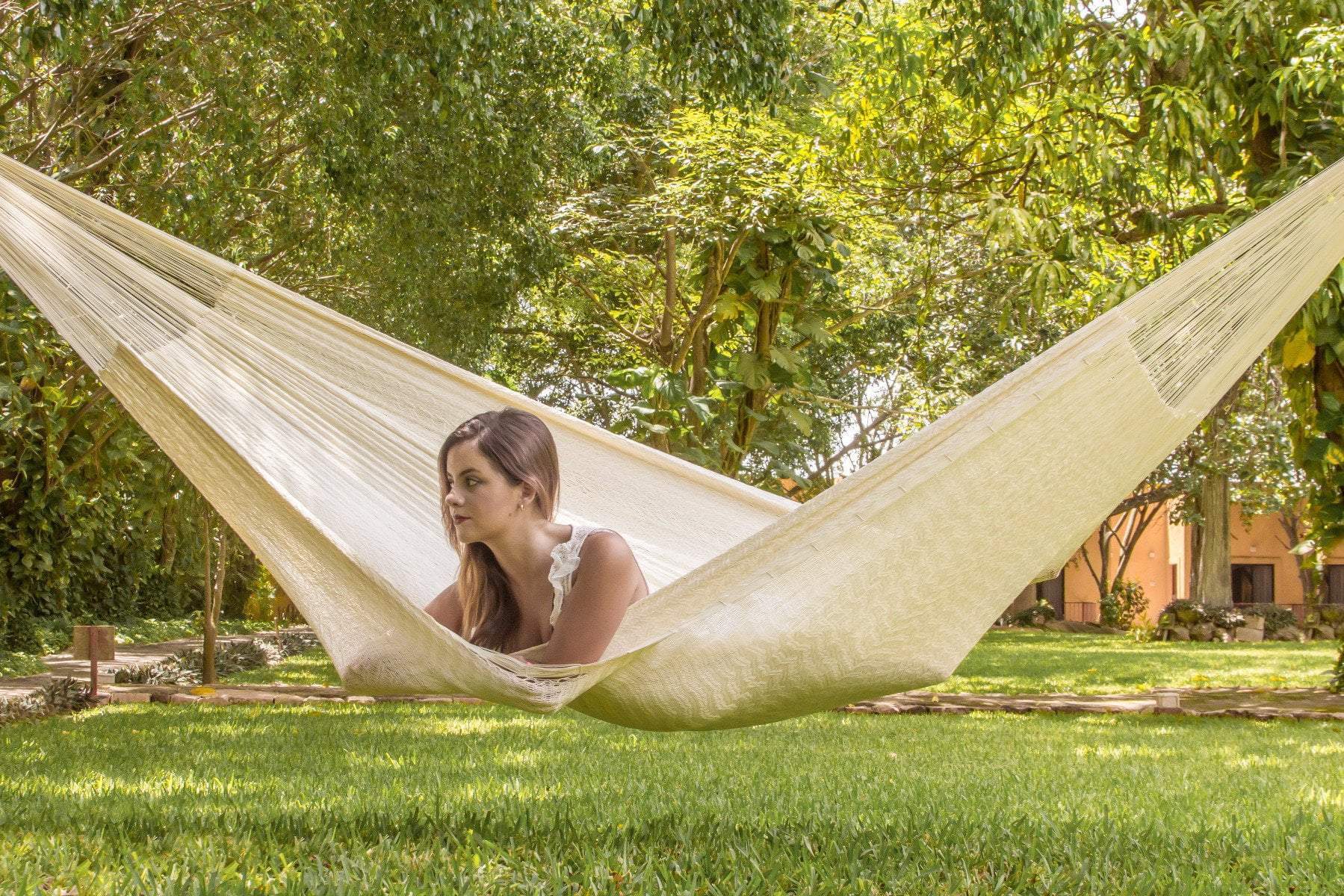 Jumbo Nylon Plus Hammock in Cream - JUST Hammocks