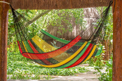 Jumbo Size Cotton Hammock in Rasta - JUST Hammocks