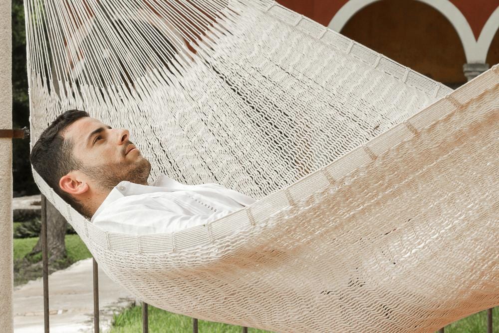 Jumbo Size Outdoor Cotton Hammock in Cream - JUST Hammocks