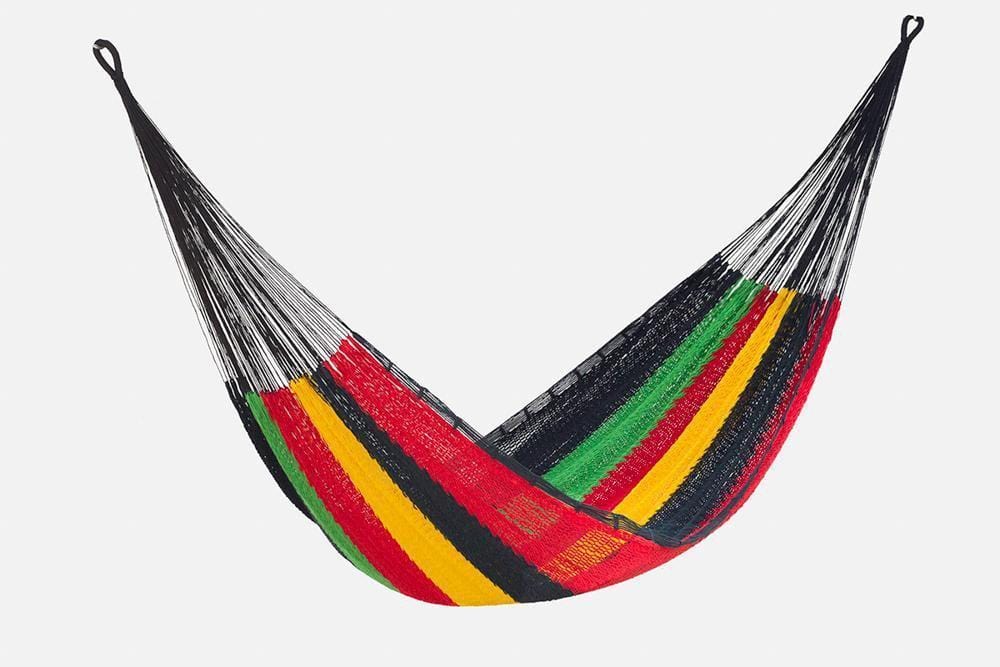 Jumbo Size Outdoor Cotton Hammock in Rasta - JUST Hammocks