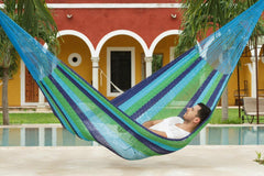 King Size Outdoor Cotton Hammock in Oceanica - JUST Hammocks